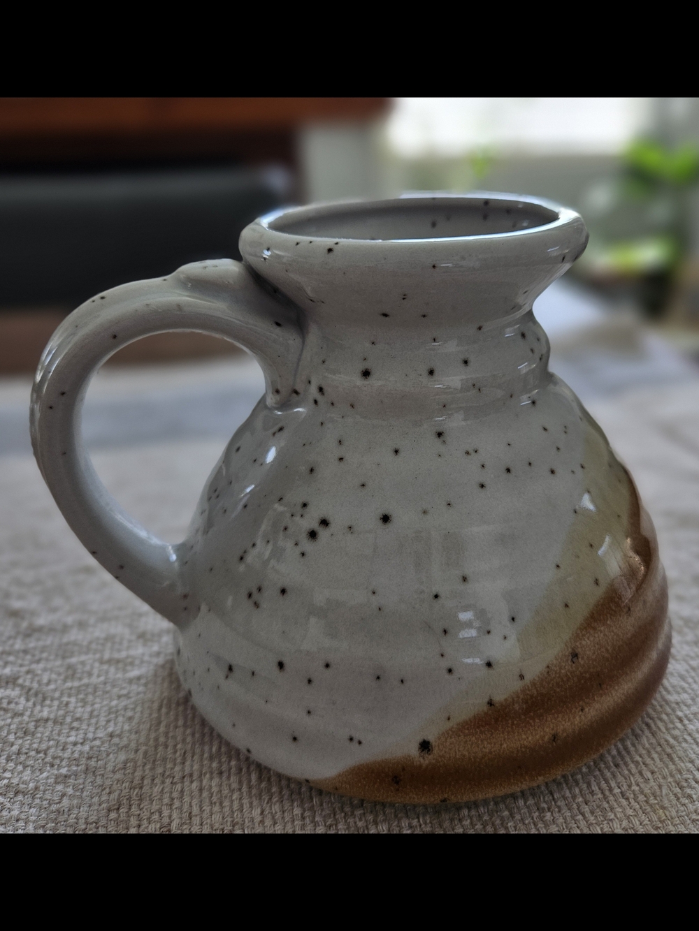 Clay In Mind No Spill Travel Mug Speckled Pottery Caramel Tan 4.25” Vintage 16oz